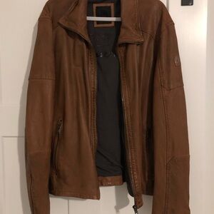 Mairitius lamb leather jacket tan GUC  196